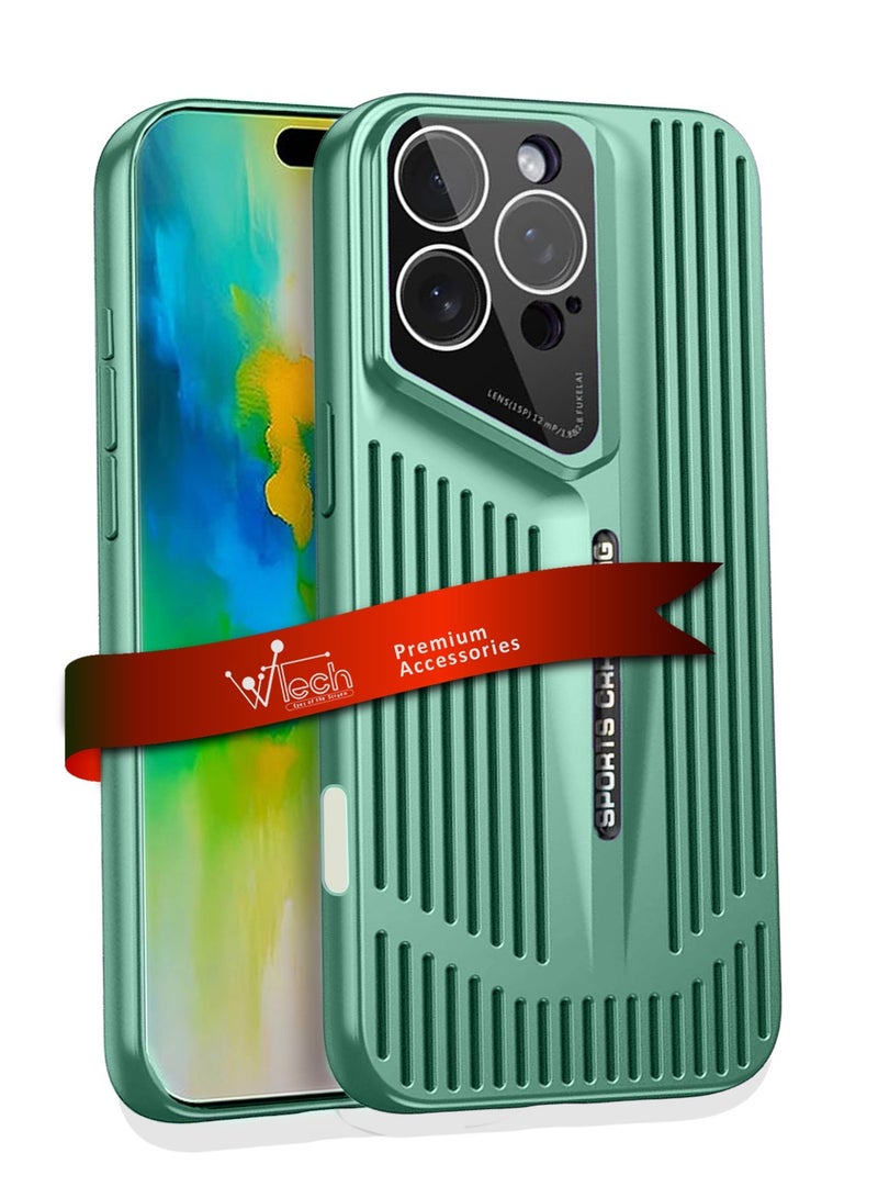 Wtech Apple iPhone 16 Pro Max 2024 Premium Impact Protection Solid Shell Sports Car Design Case Cover - Green - Image 1