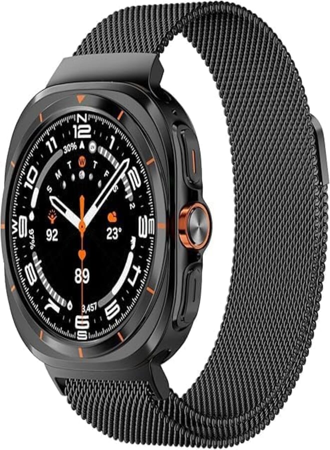 Next Next Store Metal Band Compatible with Samsung Galaxy Watch 7 Ultra 47mm - Stainless Steel Mesh Replacement Wristband with Magnetic Clasp - Replacement Accessory for Men Women