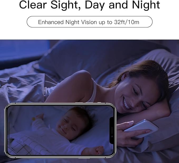 Laxihub P2F 5MP Indoor WiFi Pan tilt Zoom Home Security Camera, Baby Monitor with Camera and Audio, FHD, Night Vision, 2-Way Audio, AI Motion Detection Compatible with Alexa & Google Assistant - Image 3