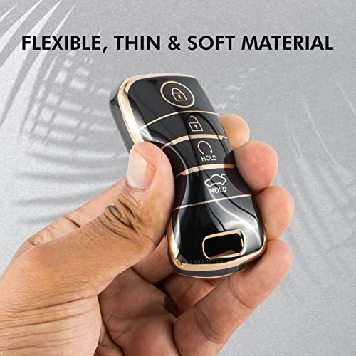 SHOPOFLUX TPU Key Cover Compatible with Kia Seltos | Sonet | Carens 4 Button Smart Key (Black) - Image 5
