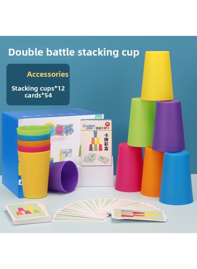 Cross-border New Products Stacking Cup Double Competition Fast Stacking Cup For Primary School Students Early Education Educational Children's Toys Stacking Music