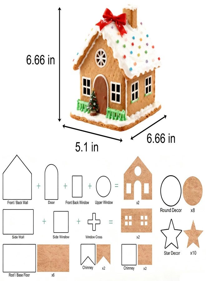 VTUGP Gingerbread House Cookie Cutters Shapes Set, Large 3D Gingerbread House Kit for Kids, 10Pcs Stainless Steel Biscuit Molds for Christmas Winter Holiday Baking and Decoration, Gift Package - Image 2