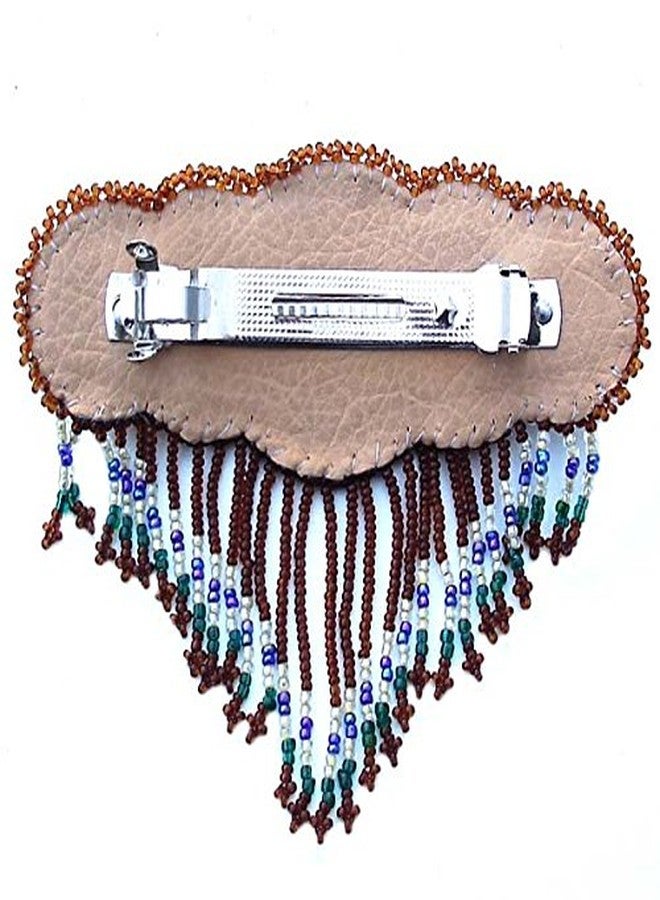La vivia Handmade Beaded Indian Hair Barrette,Seed Beaded Native American Style Hair Clip for Women,Beaded Hair Band, Suitable for Different Occasions & Gifting. - Image 3