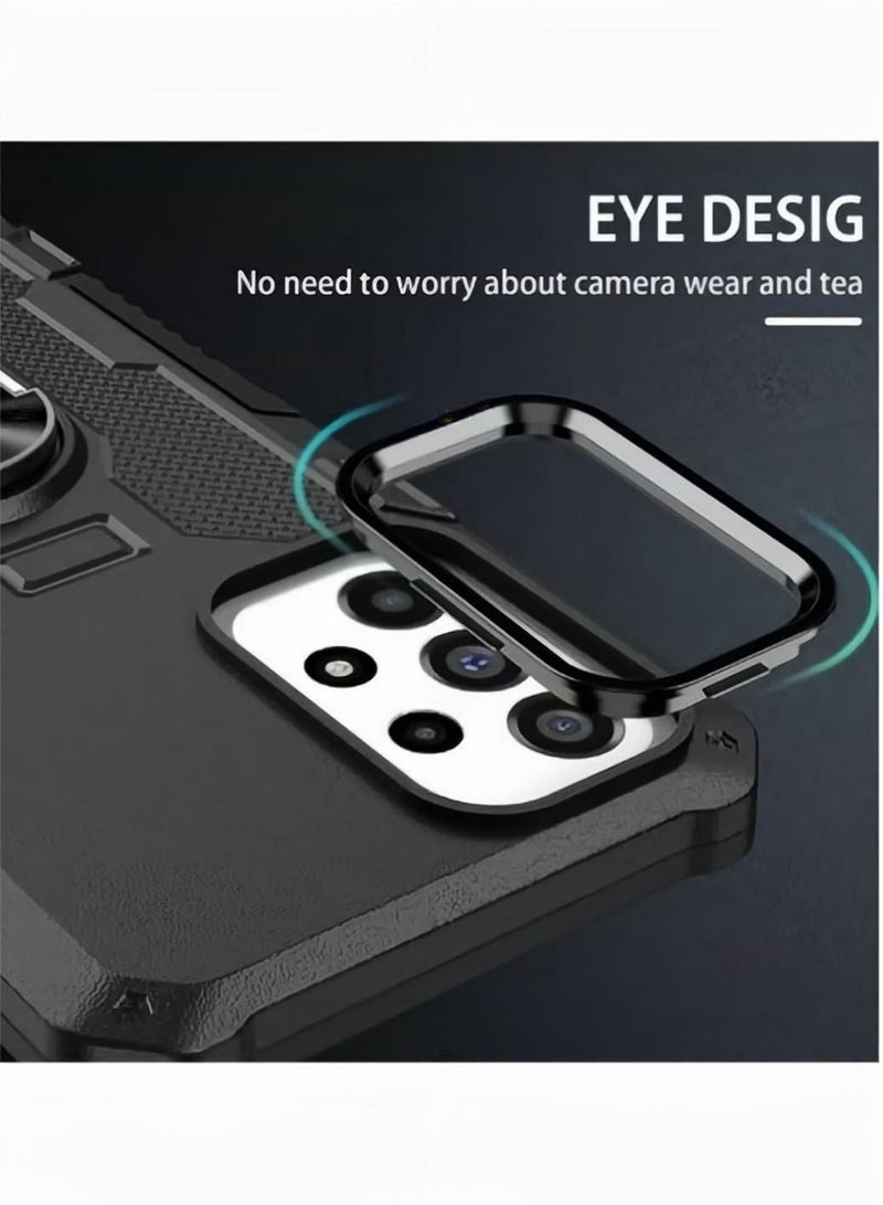 Phone Case for Xiaomi Redmi Note 12 Pro 5G Ring Holder Case with Shockproof Kickstand Magnet Stand Car Ring Military Grade Protector Hard Phone Back Cover Black - Image 4