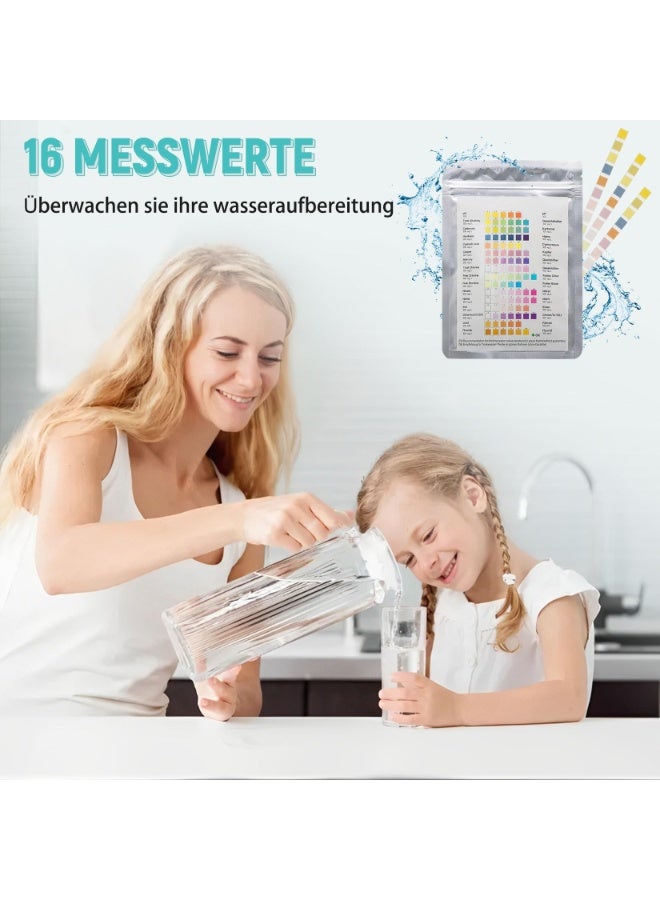 16 in 1 Water Tester for Drinking Water, Pack of 50 Water Tester Strips with Test Tube and Dropper, Universal Water Tester Strips for Tap Water, Pools and Spas – Easy to Use for Testing Water Hardness, pH and Chlorine - Image 5