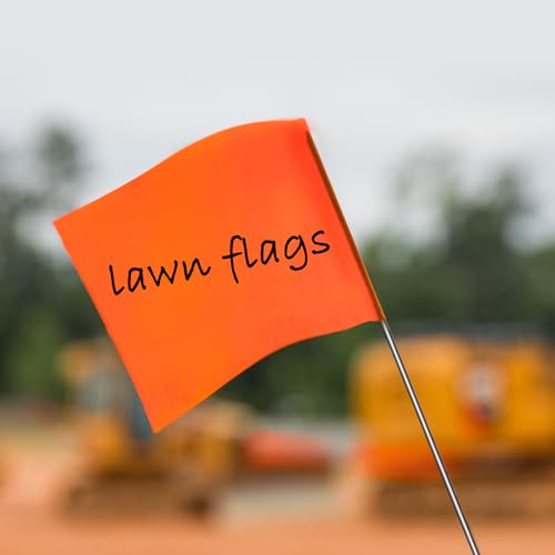 Zozen 50Pack Fluorescent Orange Marking Flags, Writable/15x4x5 Inch, Yard Flags for Lawn & Irrigation & Landscape & Sprinkler & Survey & Dog Training. - Image 5