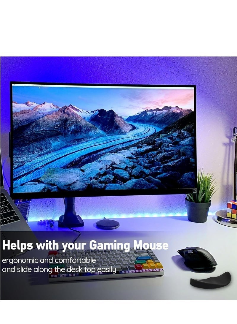 2 Pack Ergonomic Mouse Pads with Wrist Rests, Black+Grey, Smooth Gliding Surface. - Image 4