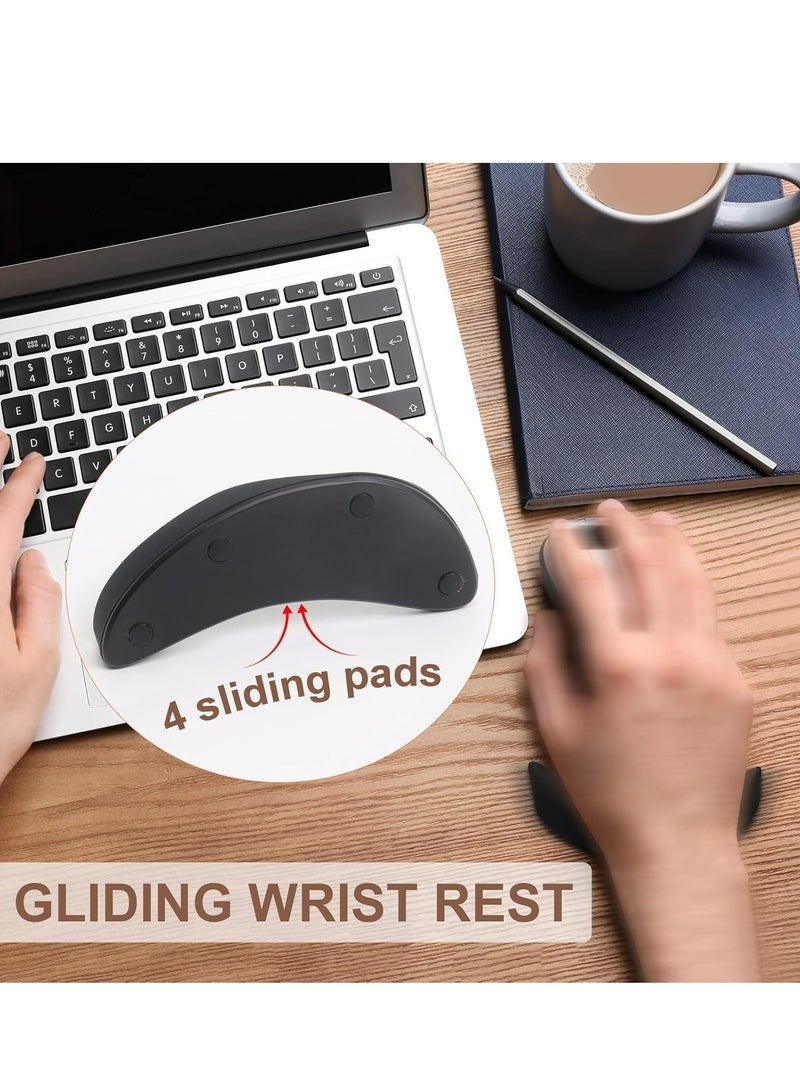 2 Pack Ergonomic Mouse Pads with Wrist Rests, Black+Grey, Smooth Gliding Surface. - Image 3