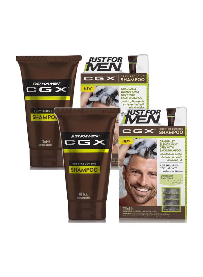 Just For Men شامبو Control GX لتقليل الشعر الرمادي - عبوة من 2، مع البيوتين والألوة - Image 1