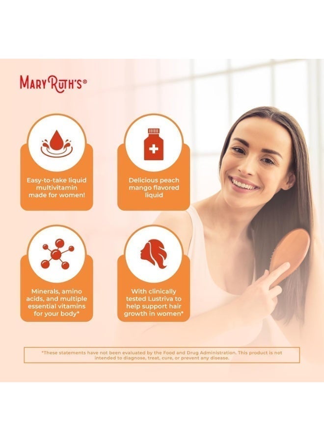 MaryRuth's Liquid Morning Multivitamin + Hair Growth, Peach Mango, 15.22 fl oz (450 ml) - Image 5