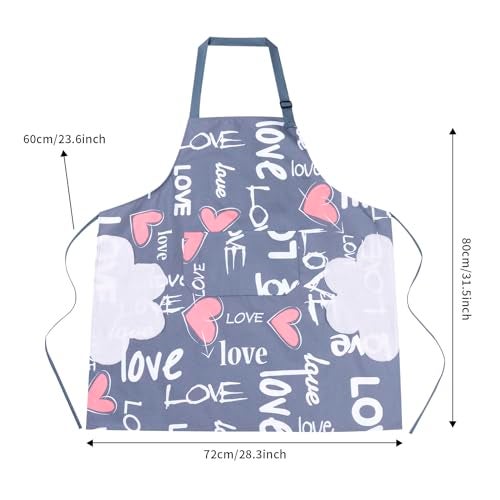 DILLMAN 2 Pack Floral Aprons with Pocket, Blooming Womens Aprons Waterproof Adjustable Cooking Aprons for Kitchen Gardening and Salon (2Pack #B) - Image 5