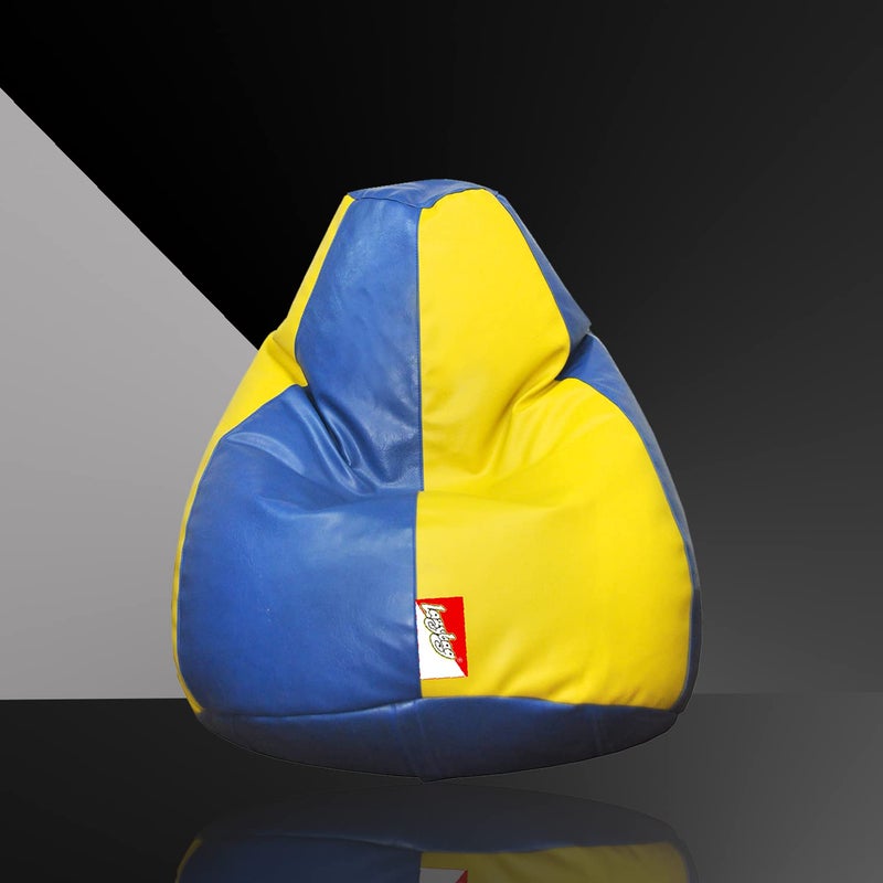 LAZYBAG كرسي بيم باج للاطفال من LAZYBAG - غطاء بيم باج بحجم XXXL للعب ألعاب الفيديو أو الاسترخاء في الفصول الدراسية ورياض الأطفال والمكتبات أو العمل من المنزل باللونين الأصفر والأزرق بحجم 3XL - Image 4