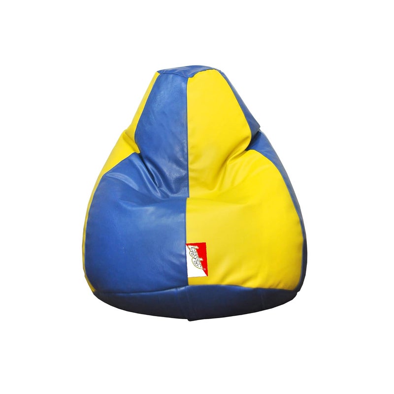 LAZYBAG كرسي بيم باج للاطفال من LAZYBAG - غطاء بيم باج بحجم XXXL للعب ألعاب الفيديو أو الاسترخاء في الفصول الدراسية ورياض الأطفال والمكتبات أو العمل من المنزل باللونين الأصفر والأزرق بحجم 3XL - Image 1