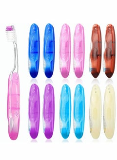 Travel Toothbrushes Folding Travel Toothbrush Foldable Toothbrush Fold Travel Toothbrush Potable Travel Size Soft Toothbrush for Travel Camping Toothbrush School, Home, Business Trip (12 Pieces)