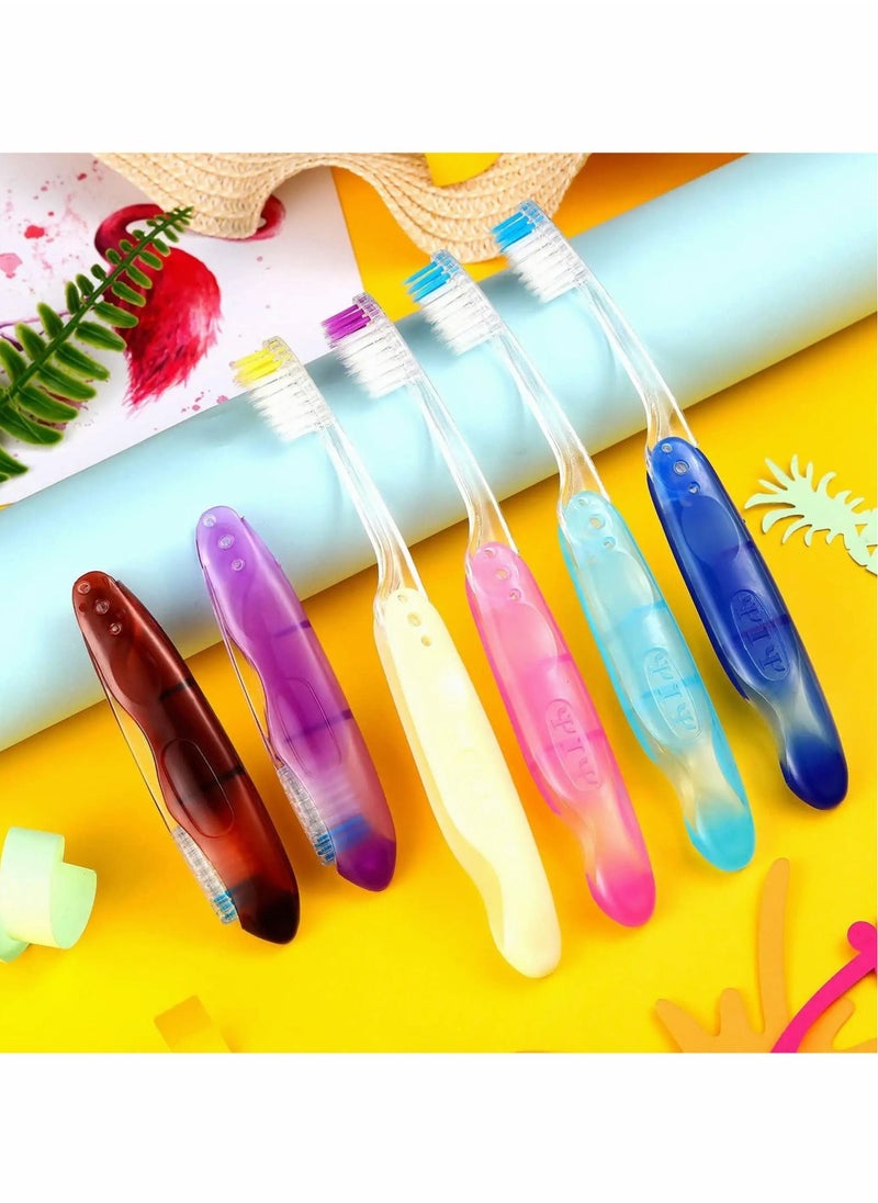 Excefore - Travel Toothbrushes Folding Travel Toothbrush Foldable Toothbrush Fold Travel Toothbrush Potable Travel Size Soft Toothbrush for Travel Camping Toothbrush School, Home, Business Trip (12 Pieces) - Image 1