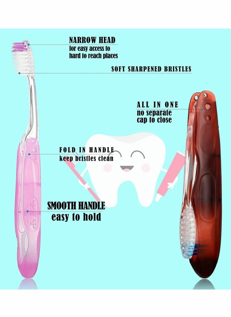 Excefore - Travel Toothbrushes Folding Travel Toothbrush Foldable Toothbrush Fold Travel Toothbrush Potable Travel Size Soft Toothbrush for Travel Camping Toothbrush School, Home, Business Trip (12 Pieces) - Image 1