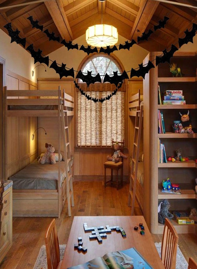 Nonebranded Black Glittery Bat Garland Halloween Garland Decoration for Haunted Home, Pack of 3 by Baryuefull - Image 3