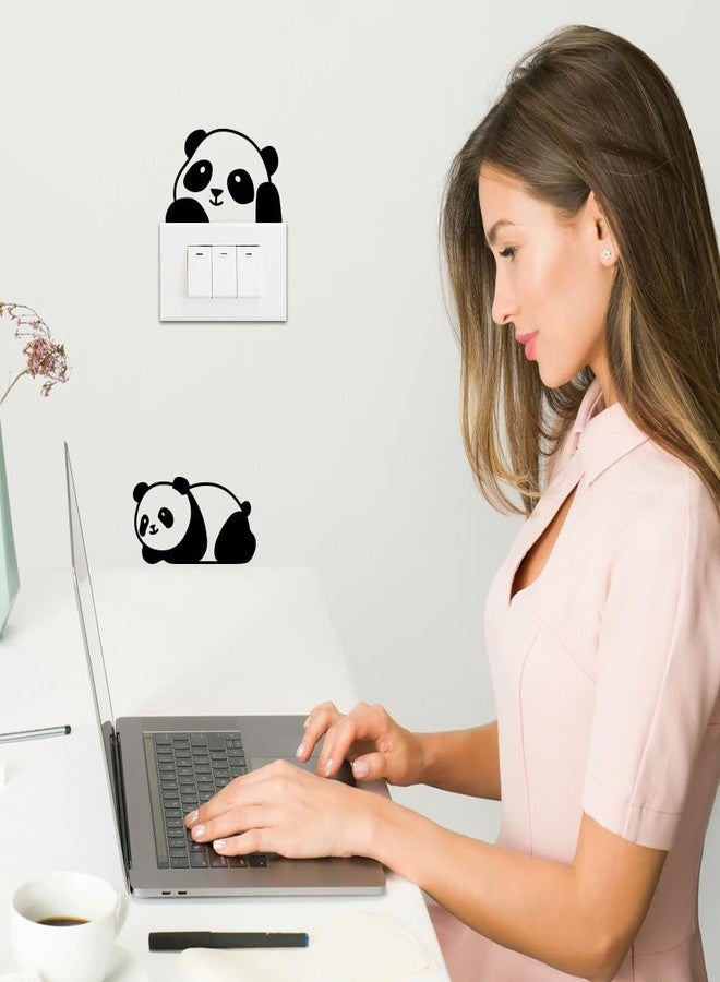 AHANDMAKER 6Pcs Cute Panda Light Switch Stickers, 7x7 Inch Cartoon Pandas Wall Sticker Light Switch Decals for Nursery Bedroom Living Room Office Home Family DIY Decor - Image 5