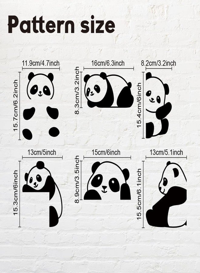 AHANDMAKER 6Pcs Cute Panda Light Switch Stickers, 7x7 Inch Cartoon Pandas Wall Sticker Light Switch Decals for Nursery Bedroom Living Room Office Home Family DIY Decor - Image 3