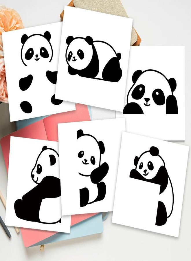 AHANDMAKER 6Pcs Cute Panda Light Switch Stickers, 7x7 Inch Cartoon Pandas Wall Sticker Light Switch Decals for Nursery Bedroom Living Room Office Home Family DIY Decor - Image 4