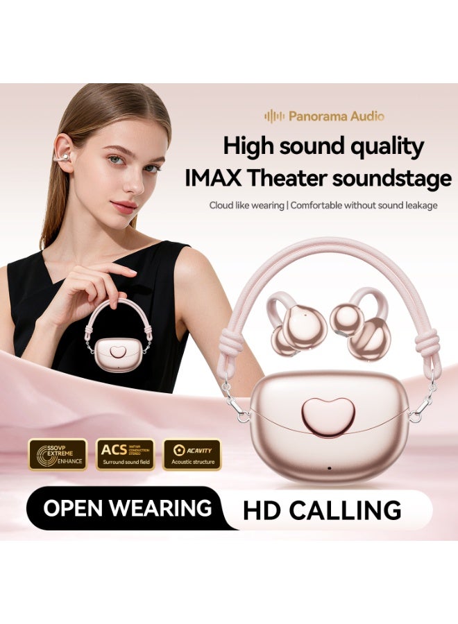 سماعات أذن لاسلكية مفتوحة الأذن مزودة بميكروفون، تعمل بتقنية Bluetooth 5.4، وتتميز بقدرة تشغيل تصل إلى 50 ساعة، وميزة إلغاء الضوضاء، ومقاومة للماء، ومناسبة لممارسي الرياضة، ومريحة للأذنين الصغيرة ومستخدمي النظارات، ومناسبة للتمارين الرياضية (لون أسود) - Image 1