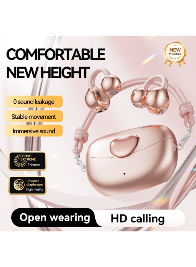 سماعات أذن لاسلكية مفتوحة الأذن مزودة بميكروفون، تعمل بتقنية Bluetooth 5.4، وتتميز بقدرة تشغيل تصل إلى 50 ساعة، وميزة إلغاء الضوضاء، ومقاومة للماء، ومناسبة لممارسي الرياضة، ومريحة للأذنين الصغيرة ومستخدمي النظارات، ومناسبة للتمارين الرياضية (لون أسود) - Image 5