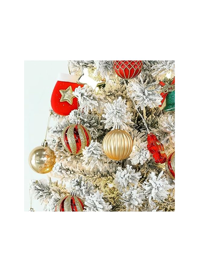 The Bros The Bro 30ct 2.36 Inch Christmas Tree Balls Ornaments, Colored Shatterproof Plastic Decorative Baubles Decorations for Xmas Tree Decor Holiday Party Wedding Decoration (Red & Gold, 60mm) - Image 4