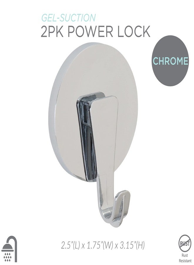 Bath Bliss Chrome 2 Pack Gel Suction Hooks - Image 3