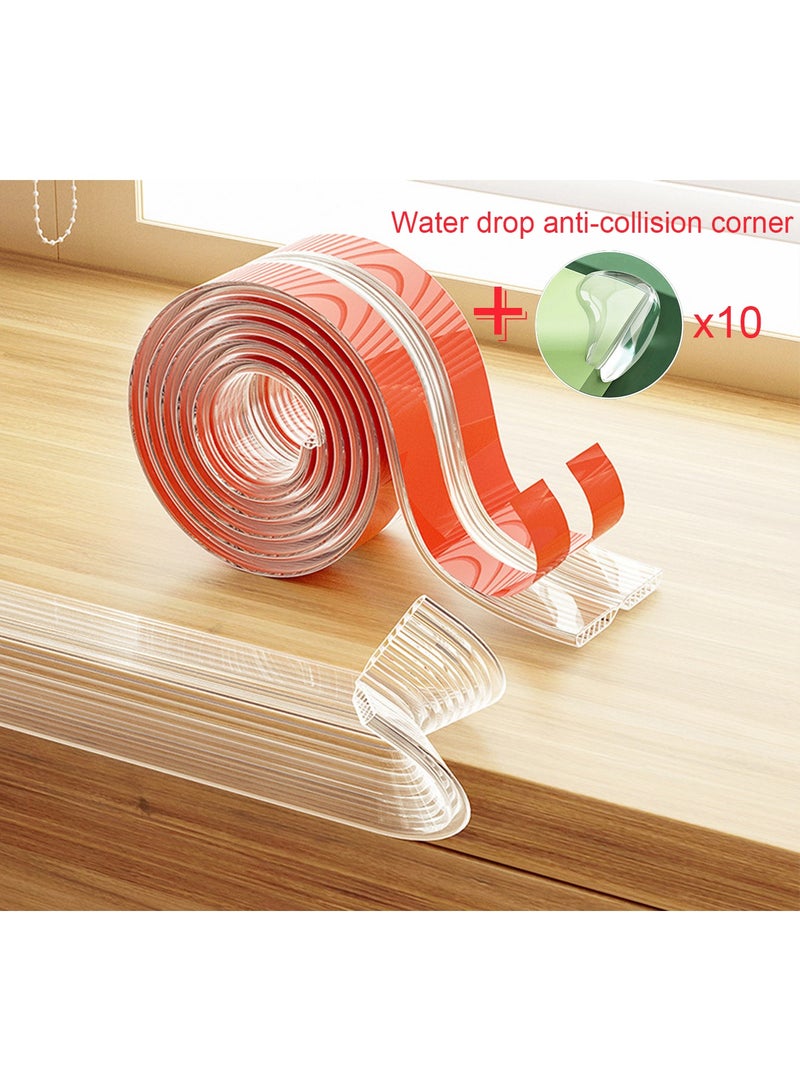 أورافلي مجموعة واقيات الزوايا من سيفتي إيدج، واقيات زوايا ناعمة من السيليكون والبولي فينيل كلوريد بطول 2 متر مع 10 واقيات زوايا لمنع الزوايا الحادة للخزائن والطاولات والأدراج وحماية سلامة الأطفال - Image 1