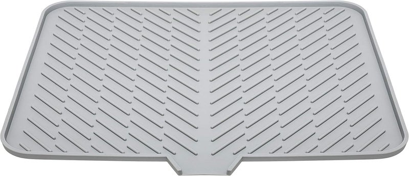 iDream Silicone Dish Drying Mat for Kitchen - Built-in Drain Lip | Hygienic Drying Pad - Sturdy Compact Easy to Clean Tray Protects Surfaces Prevents Water Build Up (23 X 17 Inches) - Image 1