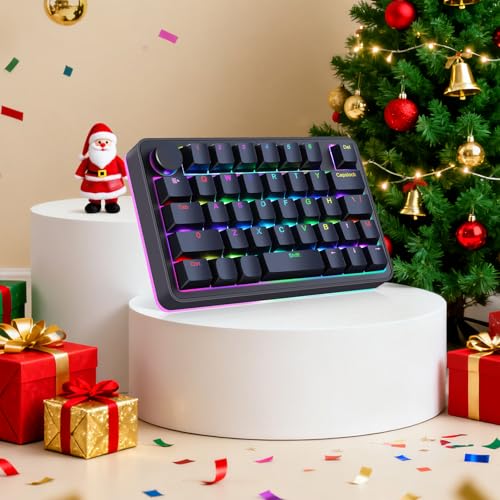 Koolertron Single-Handed Macro Mechanical Keyboard, RGB LED Backlit Portable Mini One-Handed Mechanical Gaming Keypad 39 Fully Programmable Keys (39 Keyboard Black) - Image 1