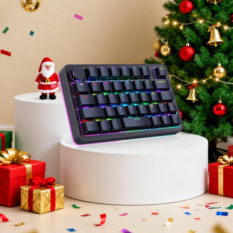 Koolertron Single-Handed Macro Mechanical Keyboard, RGB LED Backlit Portable Mini One-Handed Mechanical Gaming Keypad 39 Fully Programmable Keys (39 Keyboard Black) - Image 2