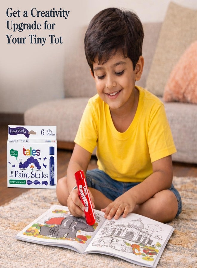 Tales Silky Paint Sticks for Kids Drawing, Painting (Pack of 2, Each 6 Colors) - Twist & Paint, Washable, Quick Dry, Non-Toxic & Safe | Mess-Free Twistable Crayons for Gifting Boys & Girls - Image 2