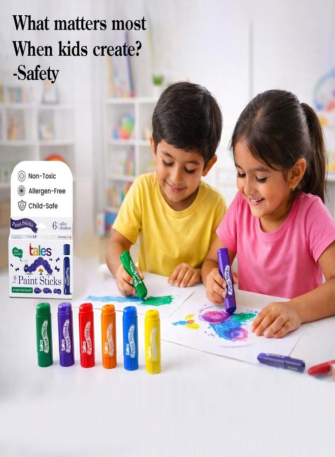 Tales Silky Paint Sticks for Kids Drawing, Painting (Pack of 2, Each 6 Colors) - Twist & Paint, Washable, Quick Dry, Non-Toxic & Safe | Mess-Free Twistable Crayons for Gifting Boys & Girls - Image 5