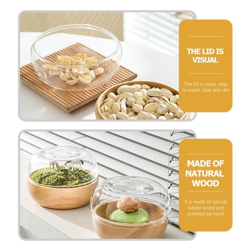 Wooden Dessert Bowl with Lid Reusable for Nuts Dried Fruits Snacks and Candies Home Hospitality Use - Image 4