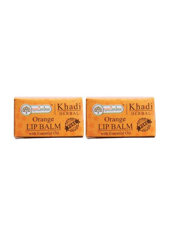 KHADI RISHIKESH Herbal Orange Lip Balm Combo Set Pack Of 8Gm X 2 (16Gm) - Image 1