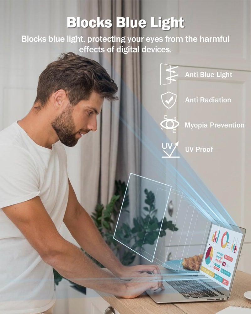 FFORITO F FORITO 2-Pack 15.6 Inch Anti Blue Light Laptop Screen Protector, Eye Protection Anti Glare Matte Computer Screen Cover for 15.6" Laptop with 16:9 Aspect Ratio, Reduce Eye Strain and Touch Sensitive - Image 2