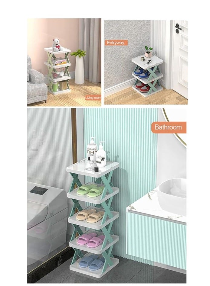 جزامة احذية من 5 طبقات بتصميم خفيف الوزن وقابل للتعديل من البلاستيك وقابل للطي - يوفر فى المساحة للمنزل والمكتب - Image 4