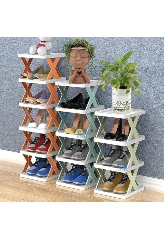 جزامة احذية من 5 طبقات بتصميم خفيف الوزن وقابل للتعديل من البلاستيك وقابل للطي - يوفر فى المساحة للمنزل والمكتب - Image 1