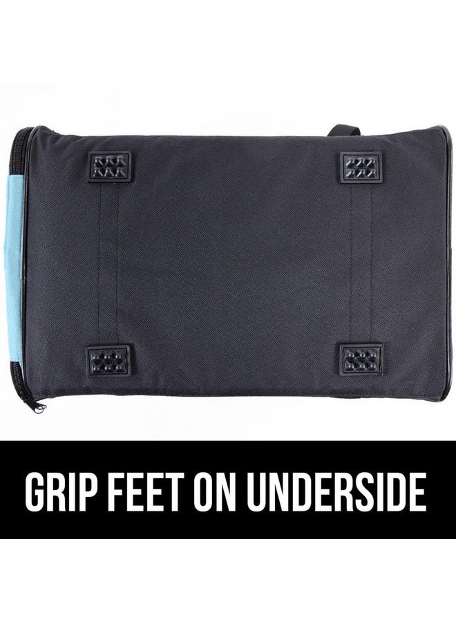 Gorilla Grip GORILLA GRIP Cat Carrier Travel Bag Up to 15 Lbs, Soft Collapsible Dog Carriers, Kennel for Small Animals, Top and Side Entry Breathable Mesh, Grip Feet Underside, Cozy Washable Waterproof Pad, Blue - Image 4