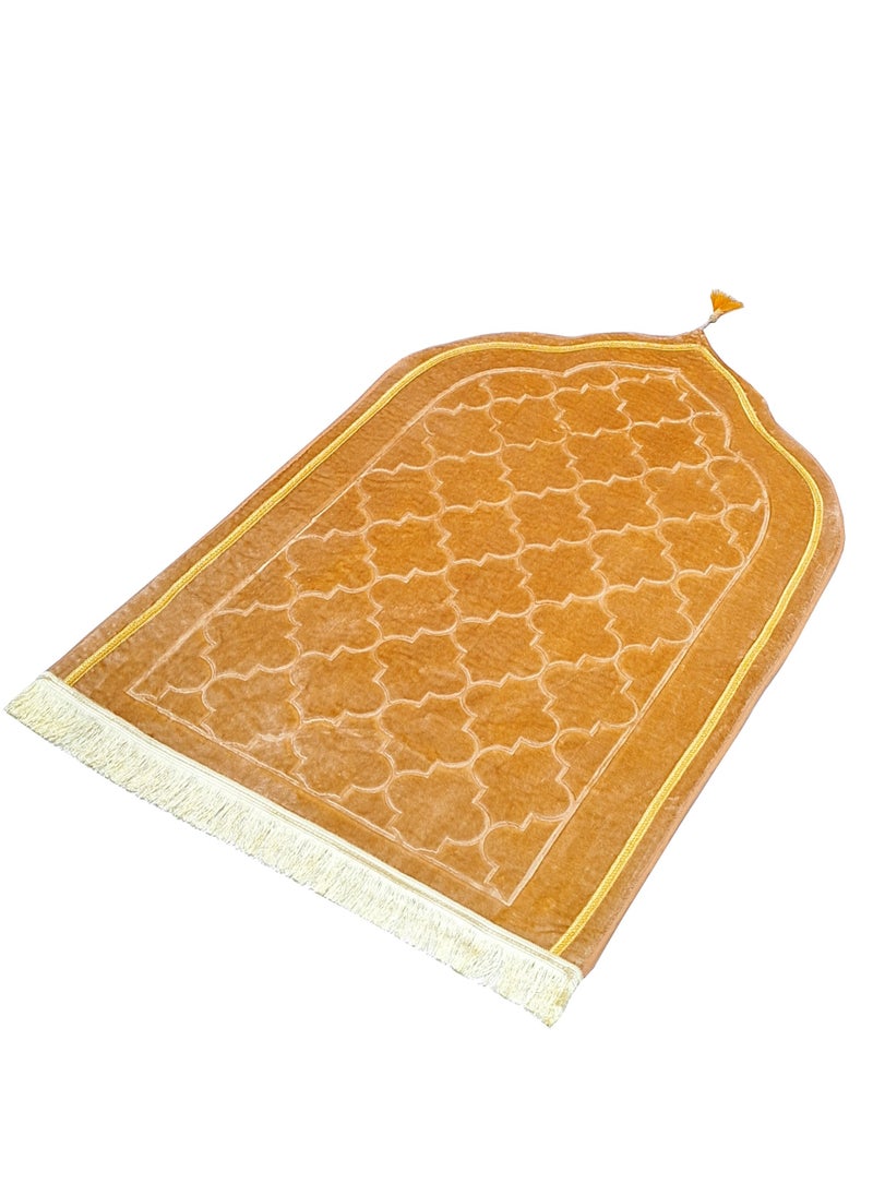 Fabienne Pack of 2 Prayer Mats Grey/Beige 80x120cm Large Size Anti-Slip Velvet Top Thick Padded Prayer Rug New Design Sajadah Prayer Carpet for Men Women Eid Gift Ramadan  - Image 4