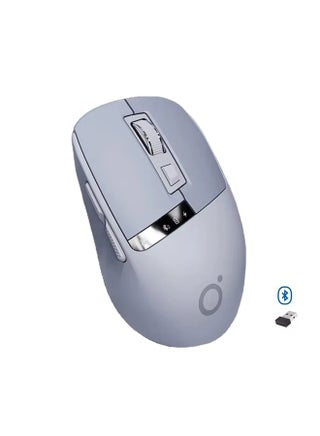 Q2 Dual Mode Wireless, Bluetooth Silent Click Mouse - Optical Sensor 1600 DPI Rechargeable USB C with Display