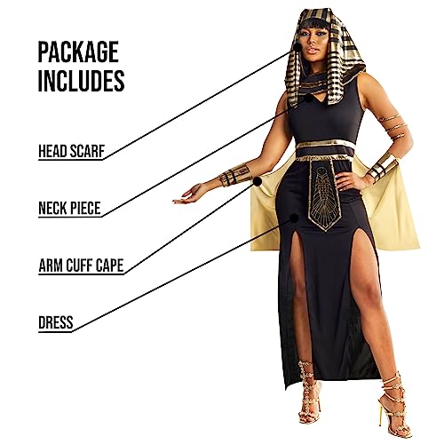 Morph Cleopatra Costume Women, Egyptian costume womens, Egyptian Goddess Costumes, Halloween Costumes For Women Adult, Large - Image 2
