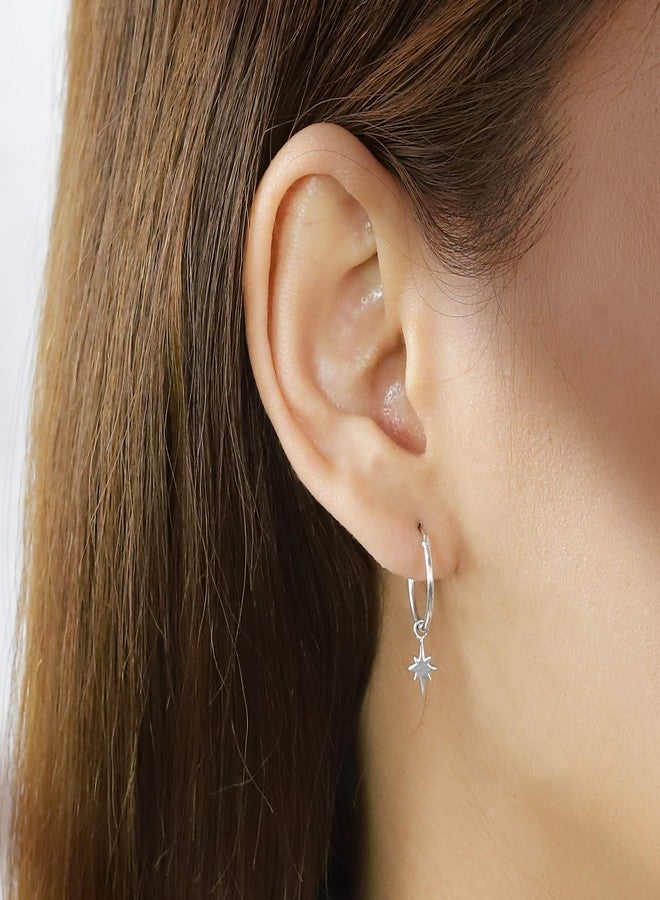 Boma Jewelry Sterling Silver Star Endless Hoop Earrings - Image 2