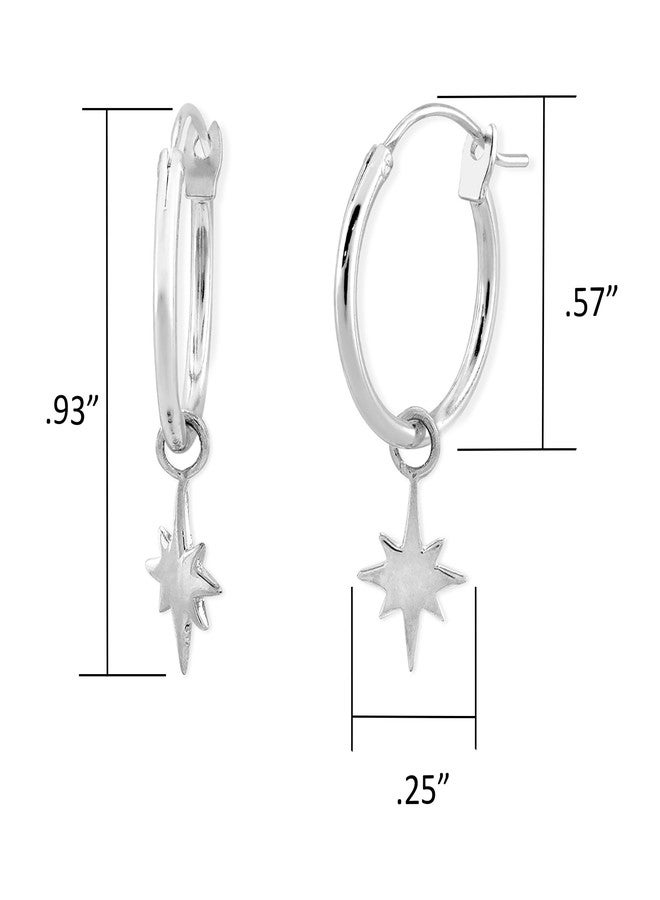 Boma Jewelry Sterling Silver Star Endless Hoop Earrings - Image 3