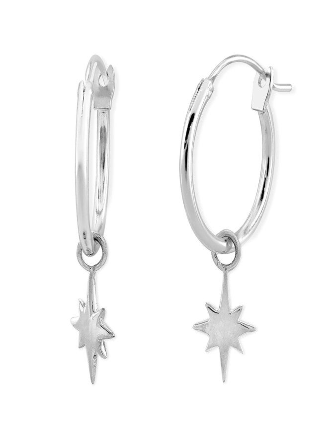 Boma Jewelry Sterling Silver Star Endless Hoop Earrings - Image 1