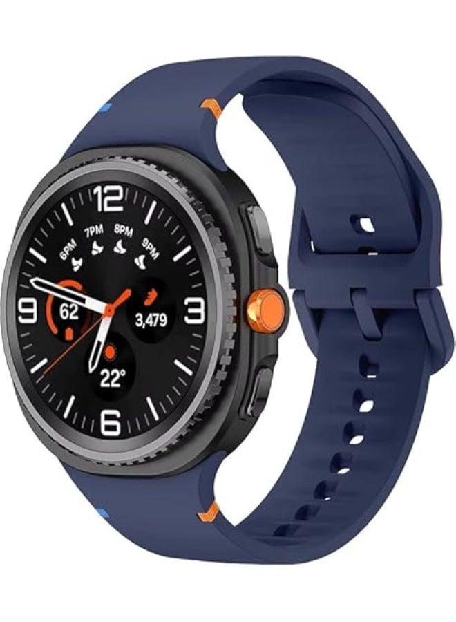 Sport Silicone Bands for Samsung Galaxy Watch 8 Band 40mm /44mm/8 Classic 46mm, One Click No Gap Soft Sport Waterproof Strap for Samsung Galaxy Watch 8 Classic Band 46mm (Blue) - Image 1
