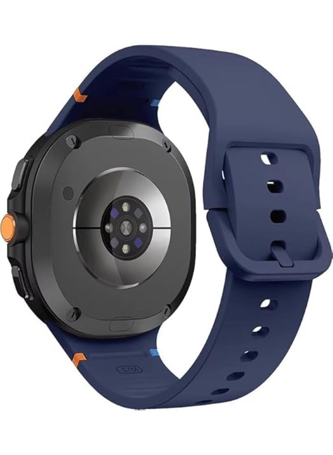 Sport Silicone Bands for Samsung Galaxy Watch 8 Band 40mm /44mm/8 Classic 46mm, One Click No Gap Soft Sport Waterproof Strap for Samsung Galaxy Watch 8 Classic Band 46mm (Blue) - Image 2