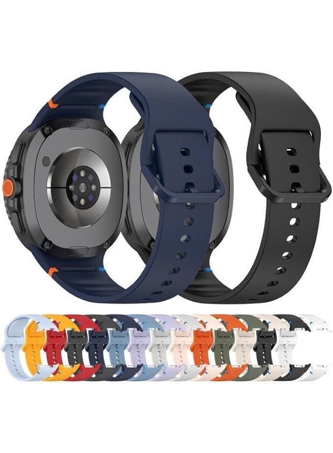 Sport Silicone Bands for Samsung Galaxy Watch 8 Band 40mm /44mm/8 Classic 46mm, One Click No Gap Soft Sport Waterproof Strap for Samsung Galaxy Watch 8 Classic Band 46mm (Blue) - Image 4