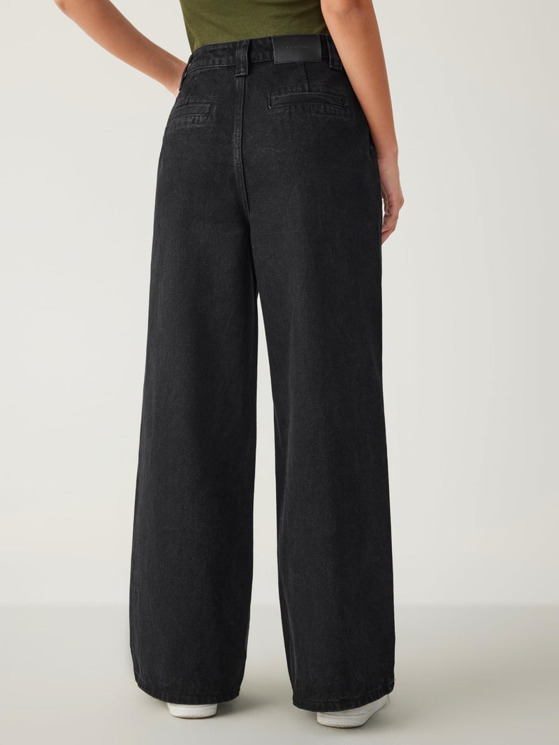 CIDER Jeans for Women High Waist Wide Leg Jeans Straight Leg Trousers Baggy Denim Pants with Pocket Oversized Black - Image 5
